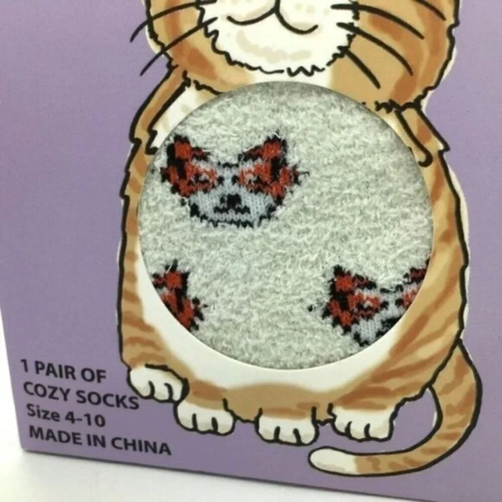 Cat Socks Bundle New 2 Pairs Fuzzy Cozy